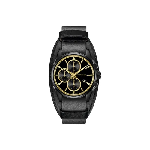 HAMILTON Jazz Series Автоматический Механический Механизм Унисекс Часы 42 мм Черный Циферблат Корпус из Нержавеющей Стали Ремешок из Коровьей Кожи