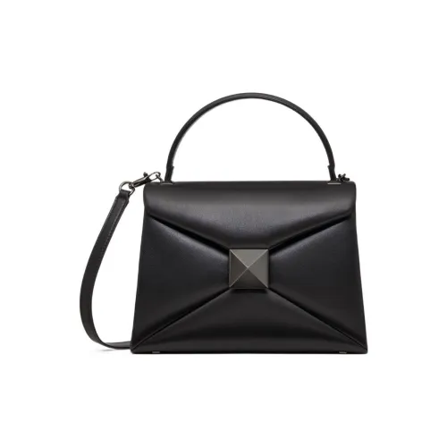 Valentino One Stud Napa Овечья кожа Сумка через плечо Сумка Маленькая Женская Черная