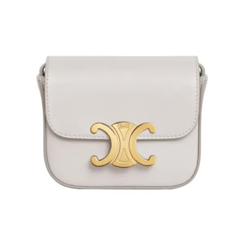 CELINE Claude Телячья кожа Сумка через плечо Мини Женская Белая