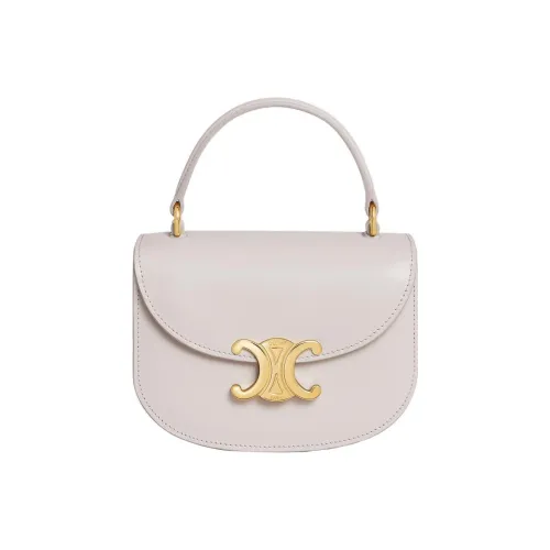 CELINE BesaceTriomphe Яркий Телячья кожа Сумка через плечо Сумка Мини Women's White