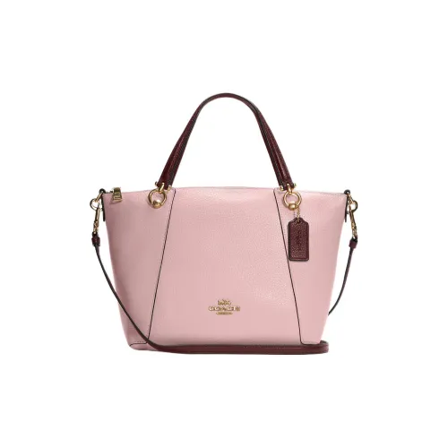 COACH Kacey Утонченный кожаный портфель сумка через плечо сумка среднего размера женская розовый и бордовый