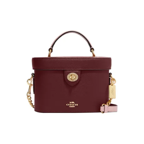 COACH Kay Крестообразная текстура Кожа Сумка Сумка через плечо Сумка через плечо Маленькая Женская Вишнево-красная