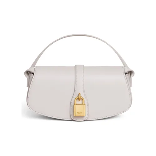 CELINE Tabou Гладкая коровья кожа Багетная сумка Сумка на плечо Сумка через плечо Мини Женская Белая