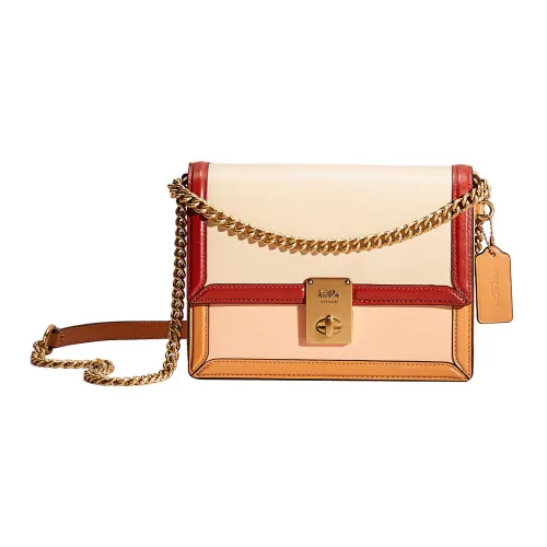 COACH Hutton Кожа Сумка через плечо Маленькая Женская Айвори с Красным и Коричневым