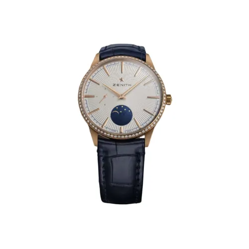 ZENITH Автоматический Механический Механизм Мужские Часы ELITE 40,5 мм Серебряные
