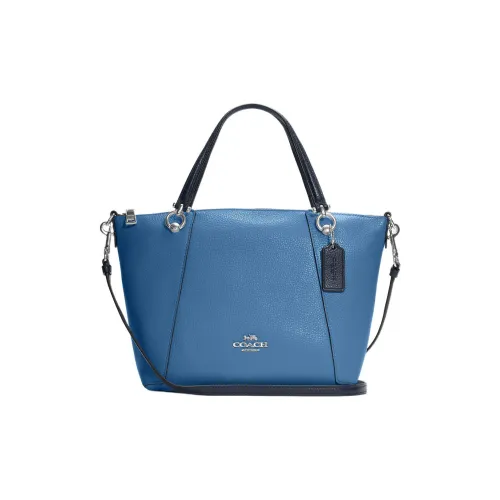 COACH Kacey Утонченный кожаный портфель сумка через плечо сумка среднего размера женская небесно-голубой