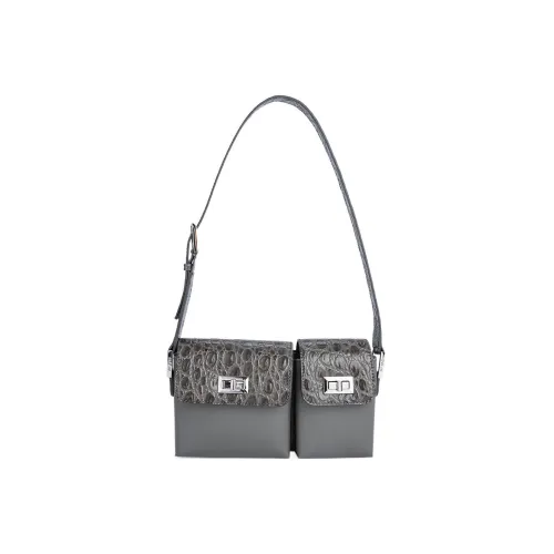 By Far Baby Billy Коровья кожа Сумка через плечо Сумка на плечо Женская Серого цвета