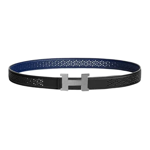 HERMES Constance Ремни из коровьей кожи Женские Черные Ширина 2,4 см