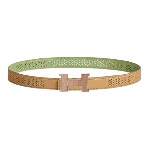 HERMES Mini Constance Коровья кожа Ремни Женские Хаки Ширина 2,4CM