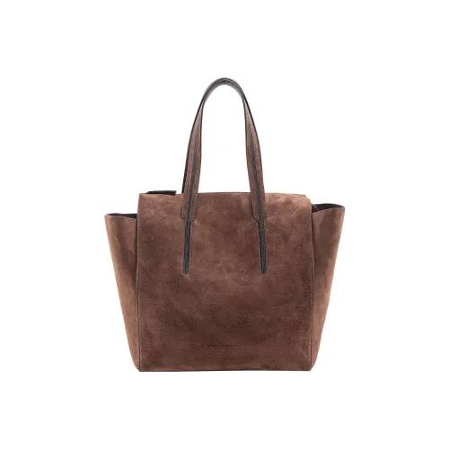 BRUNELLO CUCINELLI Кожа с замшей одно плечо сумка женская коричневый