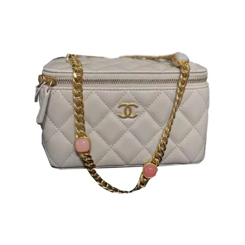 CHANEL 22BFW Lambskin Box Crossbody Сумка через плечо Makeup Bag Женская Серый