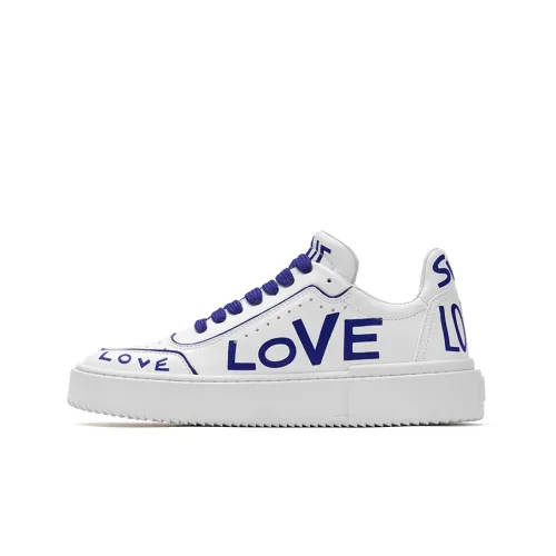 Stuart Weitzman SW Ryan Love Low Top Стильные Скейтбординги Женские Белые Синие