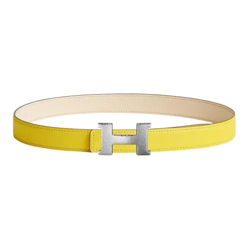 HERMES Mini Constance Коровья кожа Ремни Женские Желтый Ширина 2,4CM