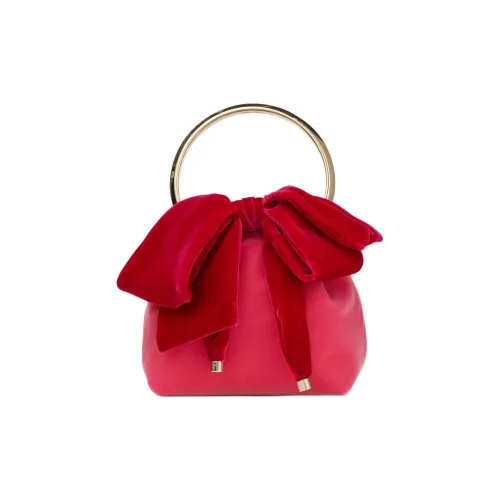 Jimmy Choo Велюр Ведрообразная Сумка Женская Конфетно-Розовая Персиково-Розовая Светло-Золотая