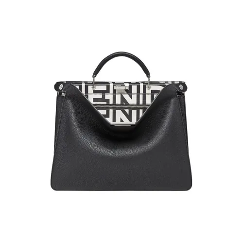 FENDI Peekaboo ISeeU Сумка через плечо из телячьей кожи сумка среднего размера мужская черная