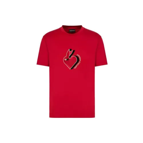 EMPORIO ARMANI Год кролика SS23 Стандартная рубашка мужская красная