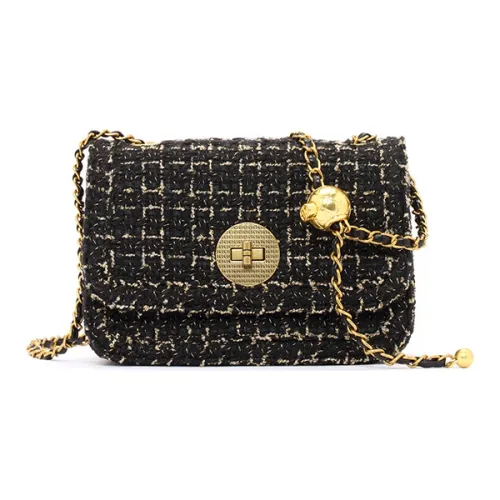 DEERE JACK Твидовая сумка с цепочкой сумка через плечо стандартная женская черная