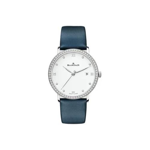 BLANCPAIN VILLERET Автоматический Механический Механизм Женские Часы 38 мм Белый Циферблат Нержавеющая Сталь Корпус Тканевый Ремешок