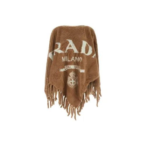 PRADA Шали Коричневый Женские