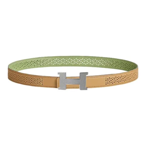 HERMES Mini Constance Телячья кожа Ремень Женские Зеленый Ширина 2,4CM
