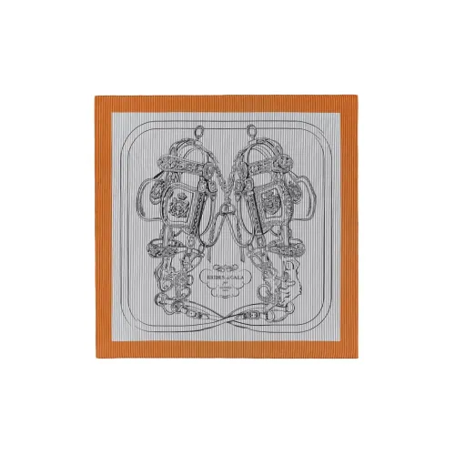 HERMES FINESSE Шелковый шарф Женский Оранжевый