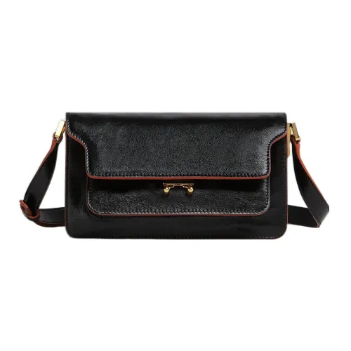 MARNI Сумка через плечо из телячьей кожи женская черная