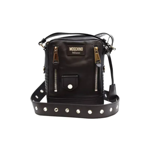 MOSCHINO Сумка через плечо из кожи мужская черная