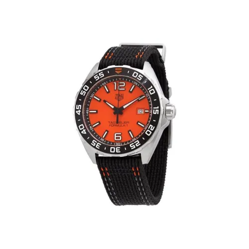 TAG HEUER F1 Collection Кварцевый механизм Мужские часы 43 мм Апельсин Циферблат Часы Корпус из нержавеющей стали