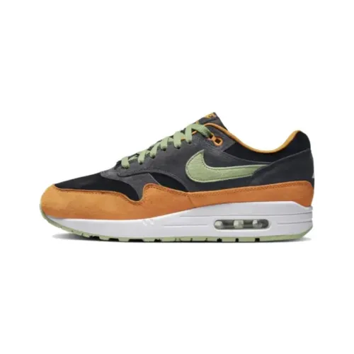 Nike Air Max 1 Abrasion Resistant Низкий Топ Повседневные Беговые кроссовки Унисекс Черный Коричневый