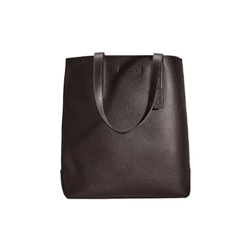 COACH Gotham Пескоструйная кожа Тоут Сумка Сумка для покупок Сумка через плечо Сумка Большая Женская Черная