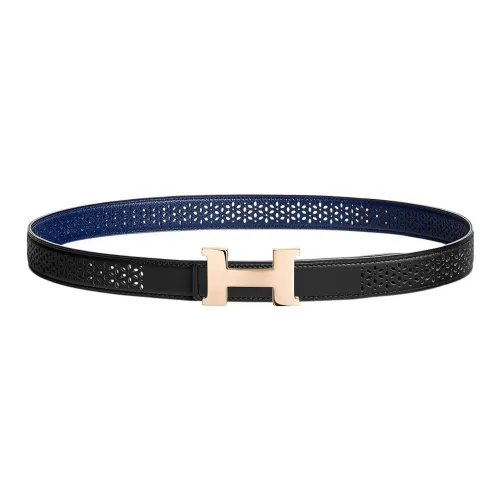 HERMES Mini Constance Коровья кожа Ремни Женские Черный Ширина 2,4CM