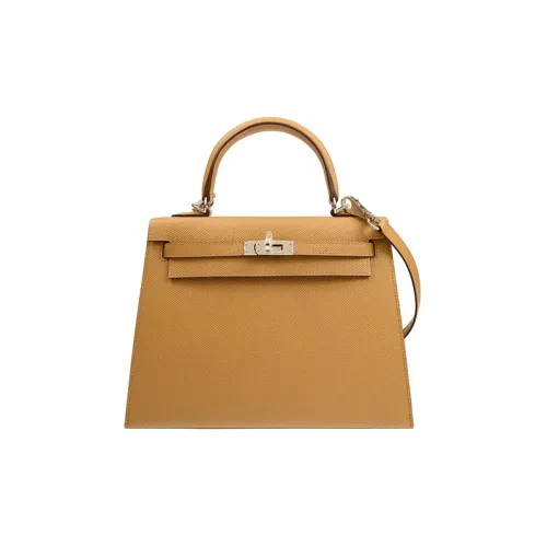 HERMES Kelly Эпсомская кожа Сумка Kelly Сумка Женская 4B Печенье Цвет печенья