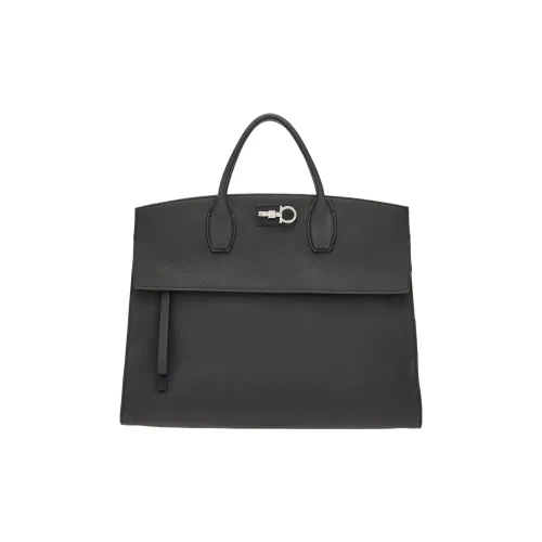 FERRAGAMO Studio Коровья кожа Тоут Сумка Сумка для покупок Сумка Мужская Черная