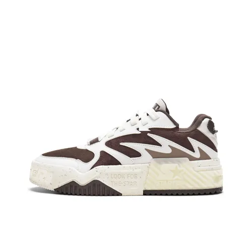 STARTER VOL Волна звука Противоскользящие амортизаторы Низкий топ Скейтборд Кроссовки Мужские Белый Умбра