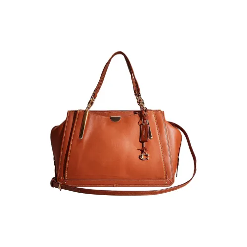 COACH DREAMER Кожа Сумка через плечо Сумка Большая Женская Седло Светло-золото