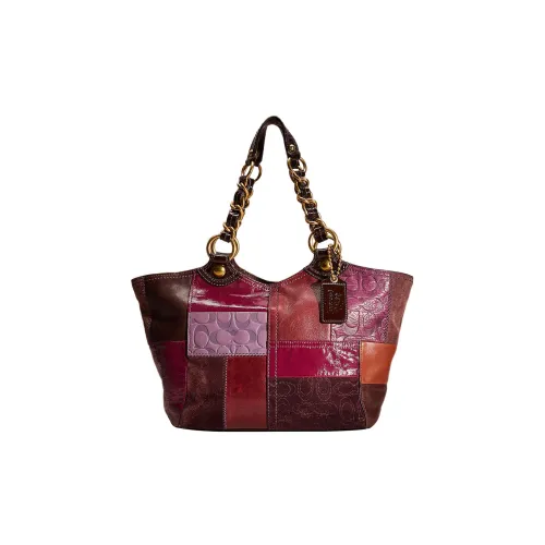 COACH Bleecker Кожа Тоут Сумка Сумка для покупок Сумка Сумка через плечо Женская Латунь Многоцветная