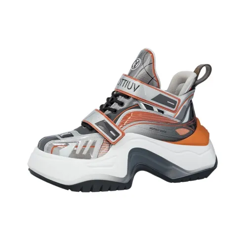 LOUIS VUITTON Archlight 2,0 Износостойкие Высокие Топы Спортивная Повседневная Обувь Женская Серый Белый Оранжевый