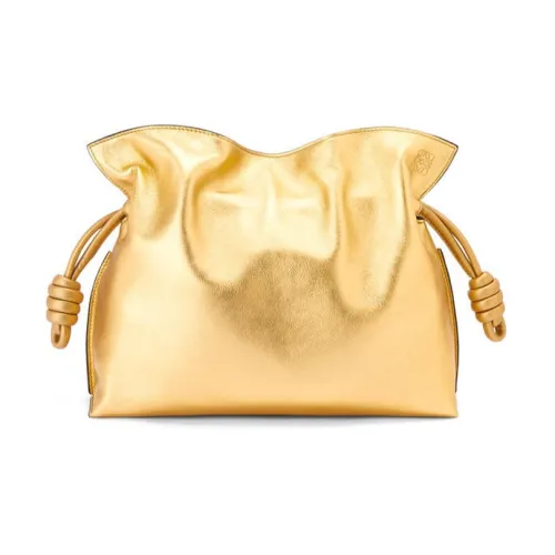 LOEWE Flamenco Лакированная кожа с коровьей кожей Сумка через плечо Клатч Женский Золотой