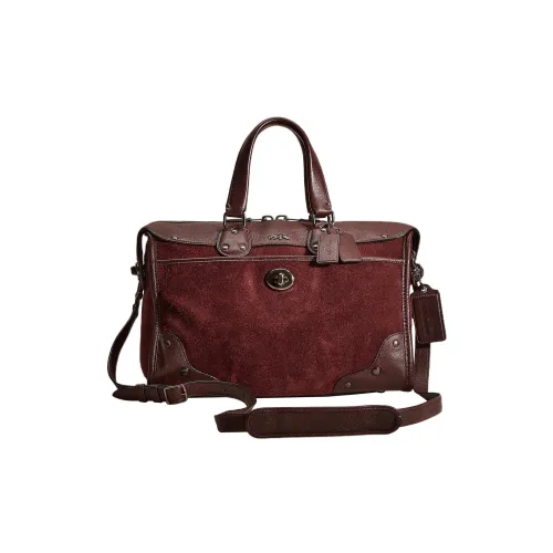 COACH Rhyder Кожа с Замшей Сумка через плечо Сумка Большая Женская Бычий Кровь Красный