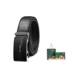 Чёрный цвет, ремешок, крокодиловый узор, длина 110 см + рождественская подарочная коробка