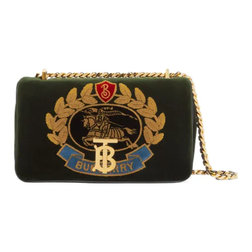 Burberry Lola Сумка Хлопок Телячья кожа Сумка через плечо Сумка на плечо Женская Зеленая