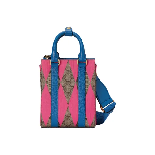 GUCCI Canvas с кожаными вставками тоут сумка для покупок мини мужская