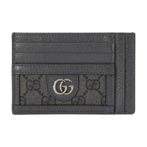 GUCCI Ophidia Холст и Кожа Комбинированный Держатель для визиток Мужской Серый Черный