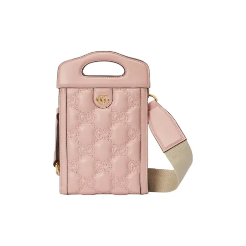 GUCCI GG Matelassé Кожа Сумка-тоут для телефона Сумка через плечо Сумка мини Женская Розовая
