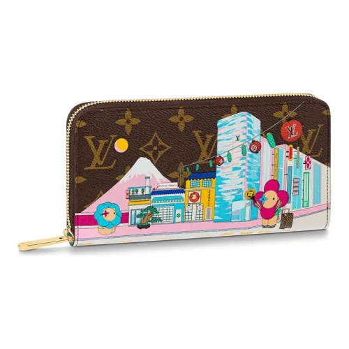 LOUIS VUITTON Zippy Монограмма Холст Кошелек Стандартный Женский Коричневый