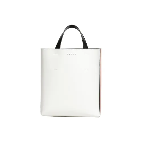 MARNI Телячья кожа Тоут Сумка Сумка для покупок Сумка через плечо Сумка Маленькая Женская Белая Розовая