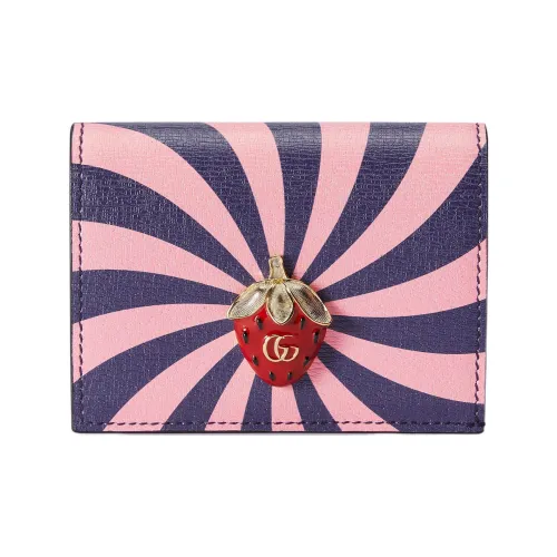 GUCCI Кожа Держатель для визиток Кошелек Женские Фиолетовый Розовый