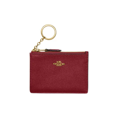 COACH Mini Id Skinny Кожа Сумка для документов Картхолдер Мини Женские Красный