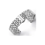 Плоский интерфейс, браслет из стали с пятью бусинами - серебряный