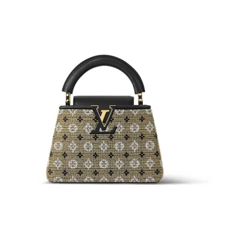 LOUIS VUITTON Capucines Сумка через плечо из коровьей кожи мини-сумка для женщин золотая